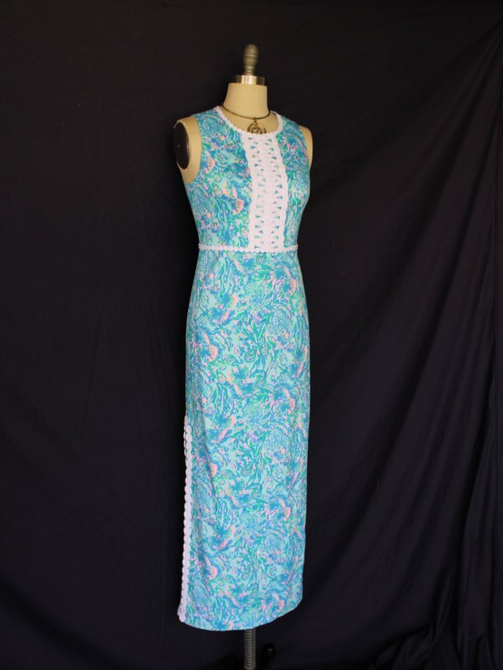 Lilly Pulitzer Ashler Stretch lace Maxi Shift Dress in Coral of the Story NWT 2 - Picture 6 of 13
